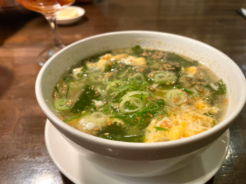 大阪市住吉区我孫子の焼肉ハヌルのたまごスープ