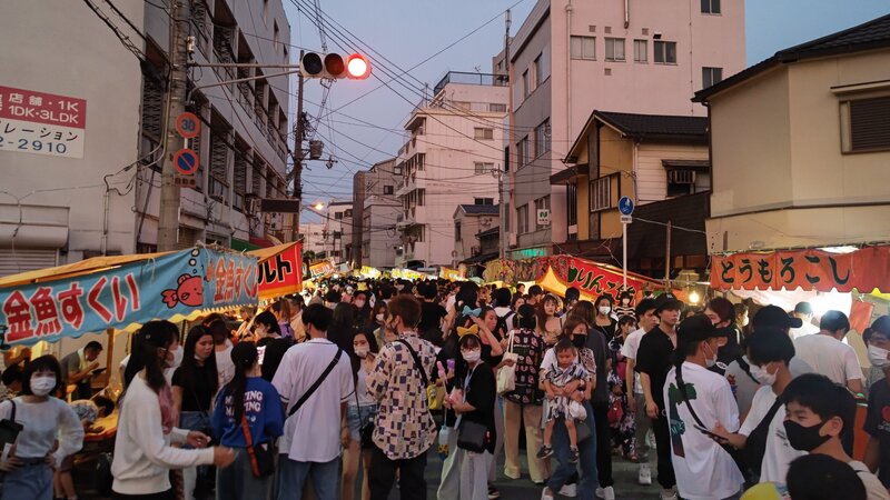 「だいがく祭」(生根神社夏祭り)の夜店