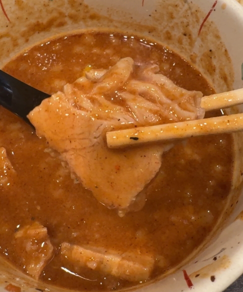 長居　麺屋壱の「うま旨辛つけ麺」のチャーシュー