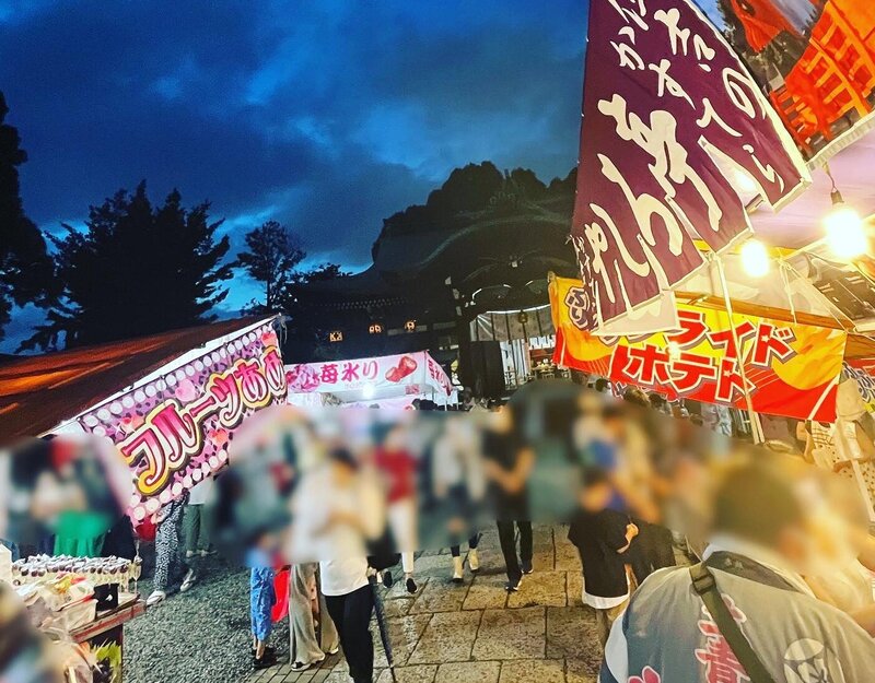 住吉区「生根神社」夏祭りの夜店