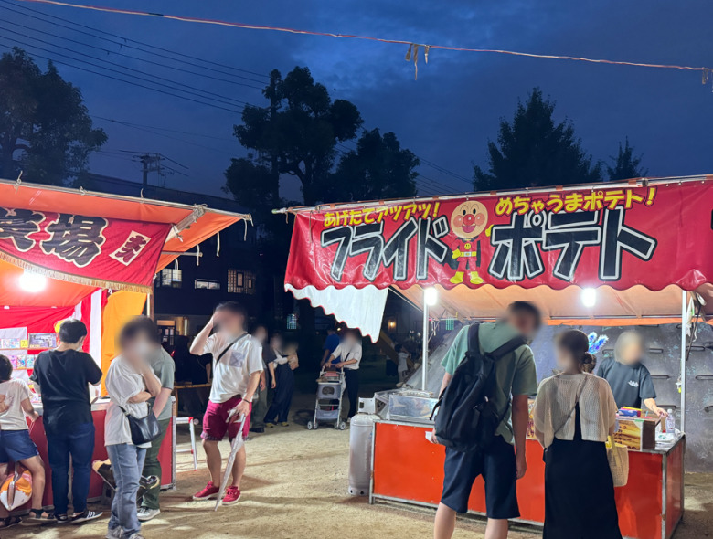 東住吉区「鷹合神社」の夏祭りの屋台