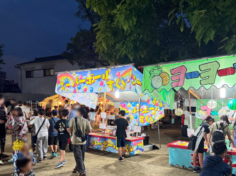 東住吉区「鷹合神社」の夏祭りの屋台