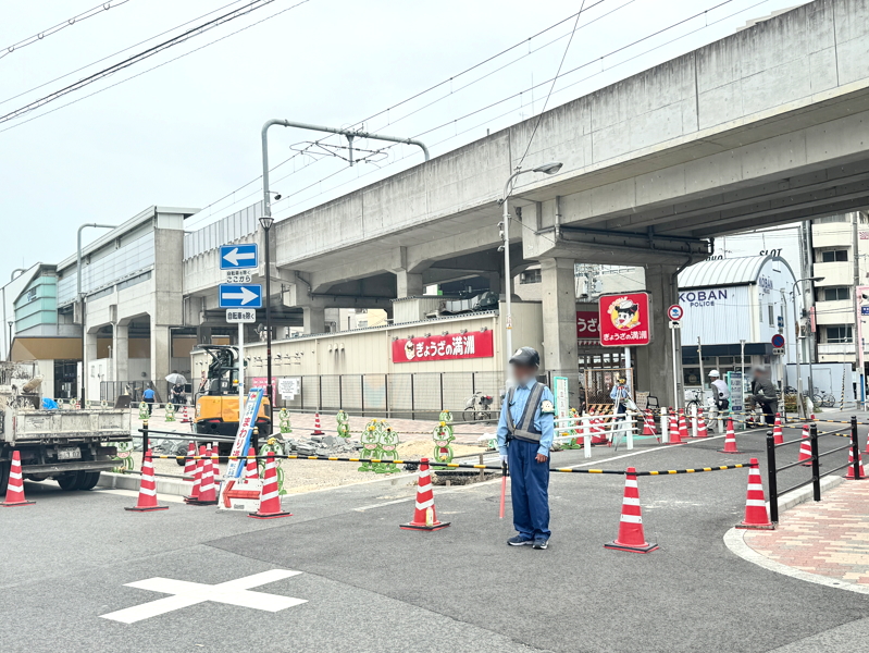 JR長居駅すぐそばの道の通行止め