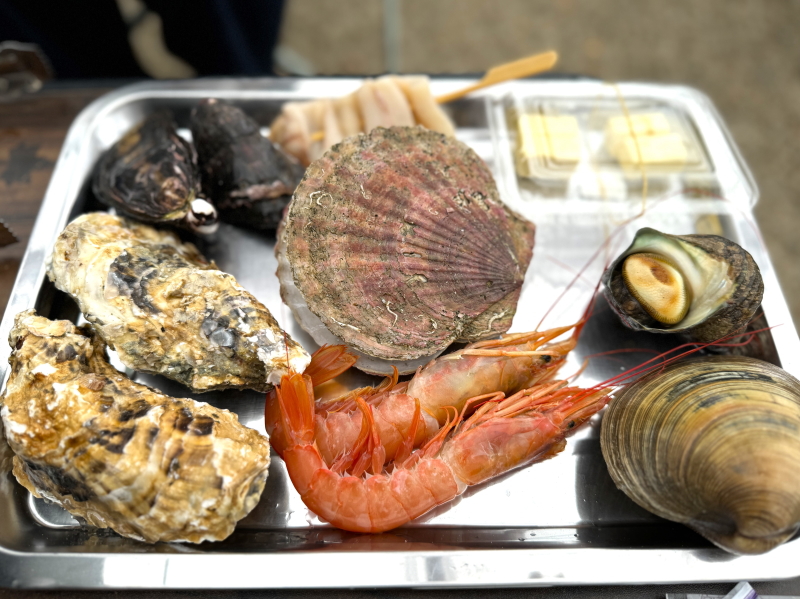 住之江プールの牡蠣小屋で食べた海鮮