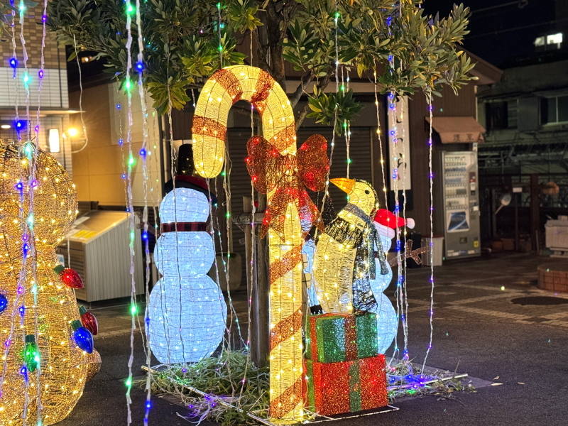 住吉区殿辻　南海高野線沢之町駅のクリスマスイルミネーション「サワナリエ