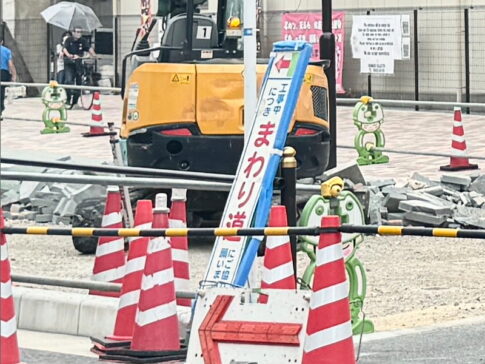 JR長居駅すぐそばの道の通行止め