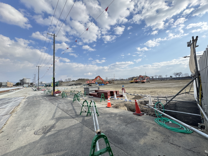 ラスパOSAKA跡地にオープンする「ダイレックス矢田南店」工事現場