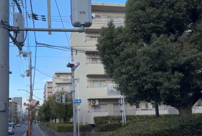 【今日の住吉】寒い思たら雪降ってた。体感温度０度やったみたい。