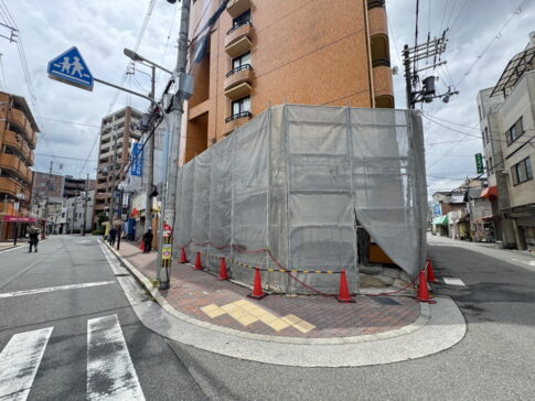 住吉区あびこにできる 「肉のハナマサ我孫子店」の工事の様子(2025年5月22日撮影)