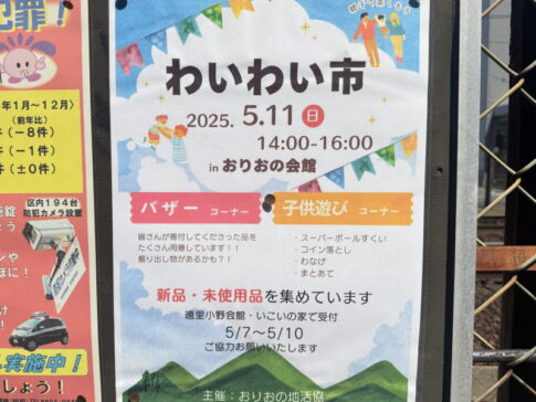 新品未使用の日用品バザーが300円とか500円で！子ども遊びコーナーも。遠里小野「わいわい市」5月11日