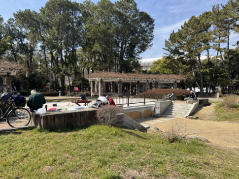 長居公園「郷土の森」芝生広場みたいになってる。工事してたとこ