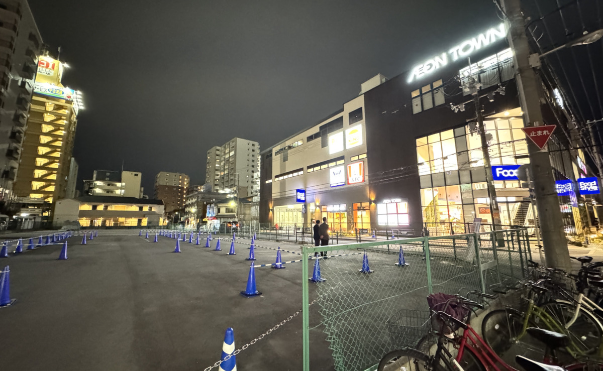 イオンタウンあびこ駅前の駐輪場