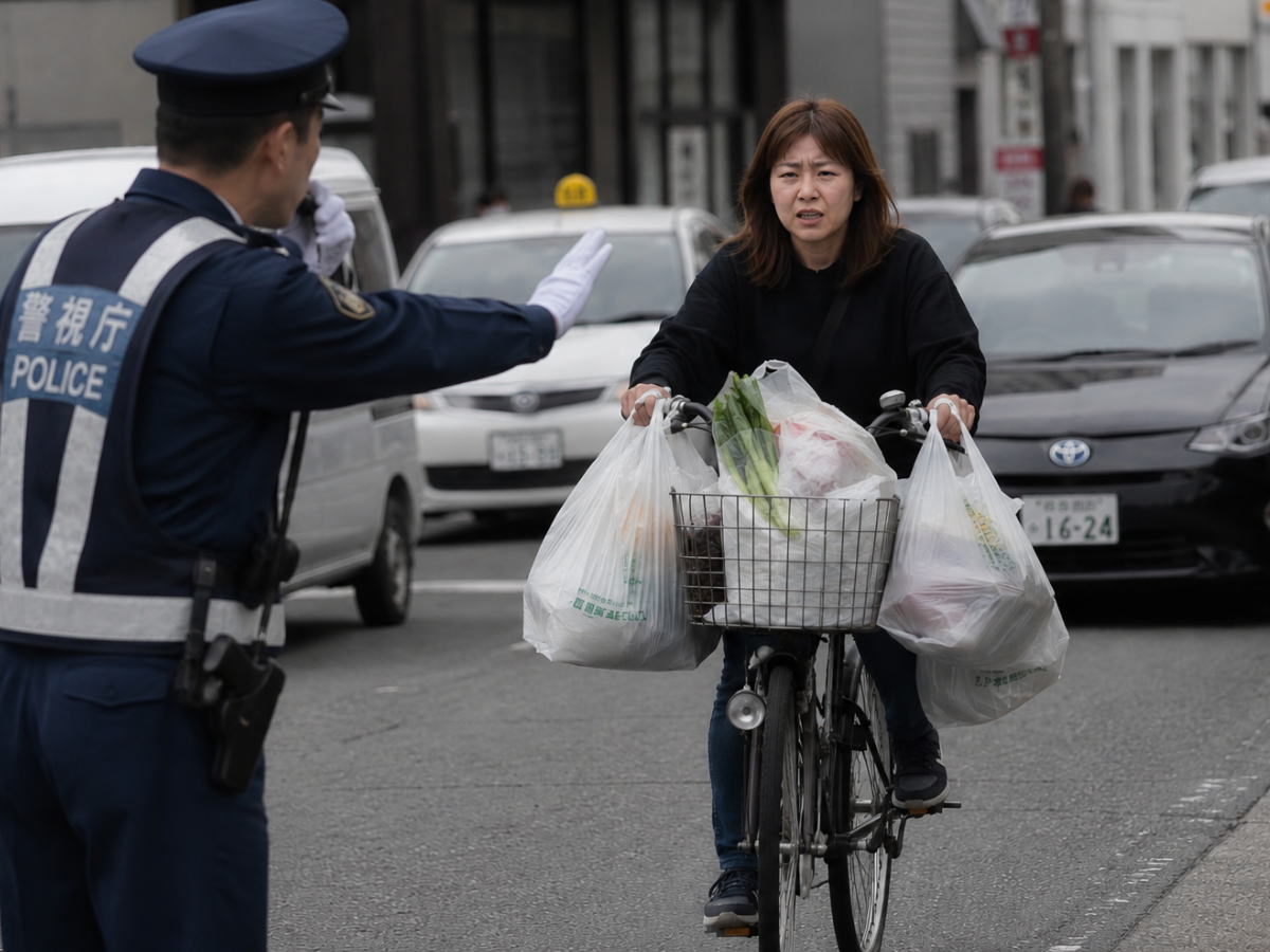 自転車のハンドルに買い物袋かけたらあかんの知ってた？反則金5,000円それ＋になる可能性も
