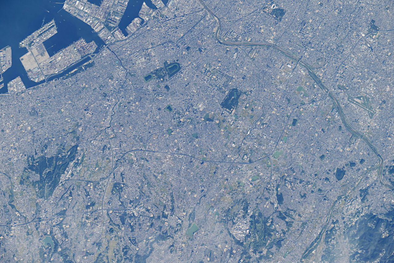 国際宇宙ステーション(ISS)から撮影された住吉区の写真
